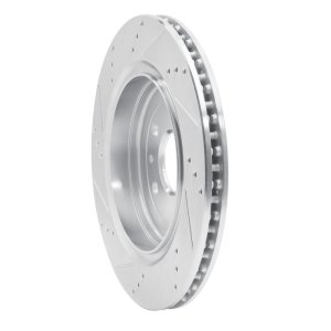 Chevrolet Corvette Brake Rotor (1) - Rear Right - R1 Concepts - Drilled & Slotted - Silver - `14-`19